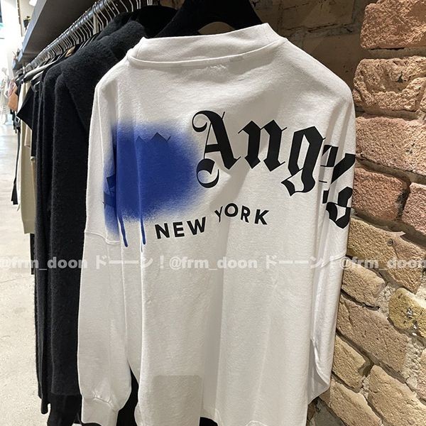 【パームエンジェルス シャツ 偽物】2022SS新作 NY スプレー L/S Tシャツ PMAB001S21JER004 0145