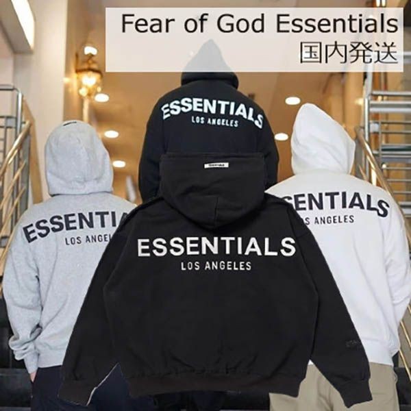 エッセンシャルズ 偽物 ロサンゼルス フィアオブゴッド Essentials LOS ANGELES フーディ パーカ ロゴ FOG 限定品