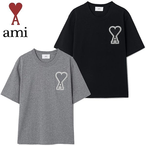 人気★AMI★刺繍ロゴhalf t-shirts (KOREA EXCLUSIVE)