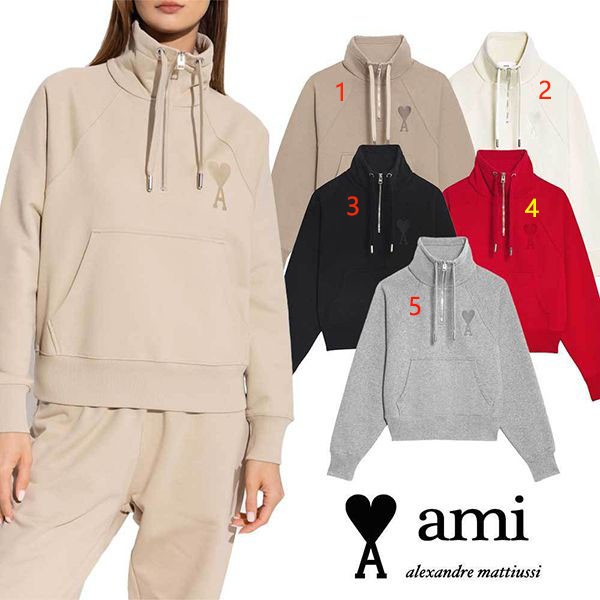 AMI PARIS 偽物フリース ハーフジップ スウェットシャツ