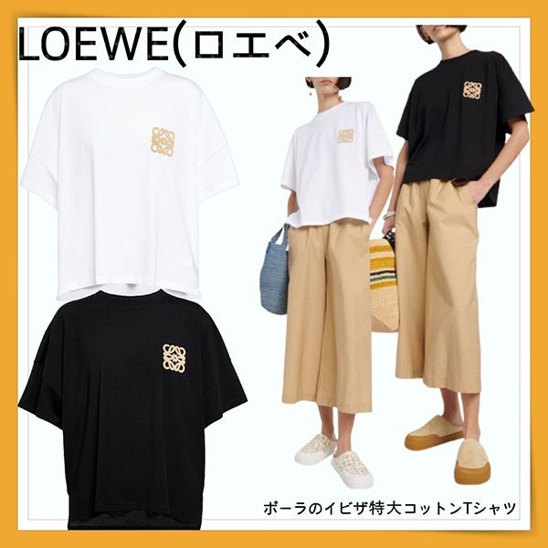 人気話題コラボ！ロエベ ポーラのイビザ特大コットンTシャツ 偽物