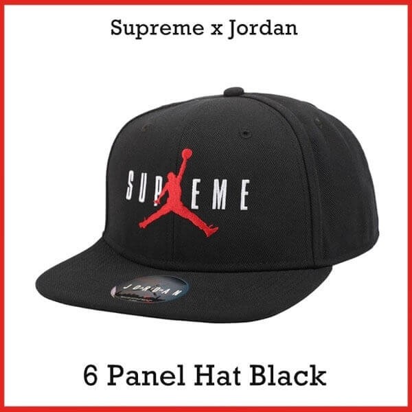 シュプリーム jordan  偽物 シュプリーム キャップ  6 Panel Hat Black fw