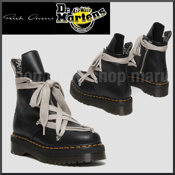 リックオウエンス Dr. Martens コピー◆コラボ◆1460 レザー 厚底 ブーツ