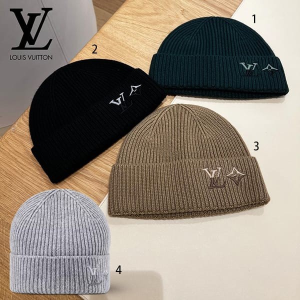 ルイヴィトン 偽物 ビーニー LV デュアル ニット帽 4色 M79081