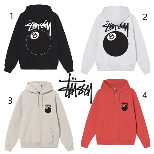 ステューシー8ボールパーカー偽物 STUSSY ステューシー 8 BALL ZIP HOOD ジップアップ