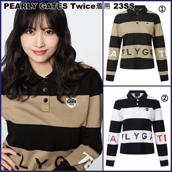 Twice着用 24SS【パーリーゲイツ】 ロゴカラーTシャツ 偽物521C1TO057