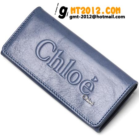 3p0321 7a733 721 クロエ Chloe ２つ折り長財布 小銭入れ付き スレートブルー