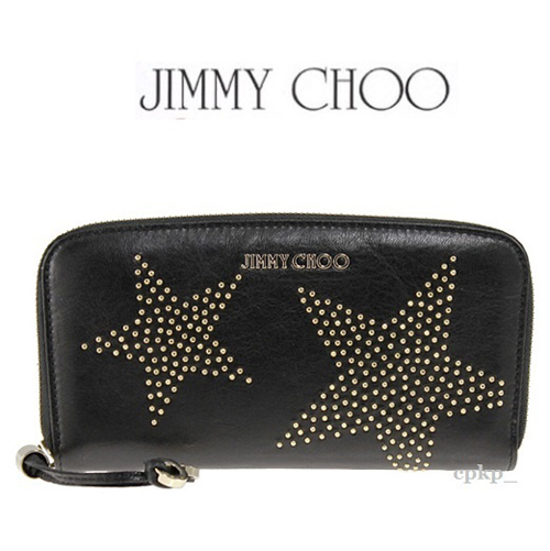 ジミーチュウ スーパーコピー JIMMY CHOO【FILIPA】星柄 ラウンド長財布 black jc06