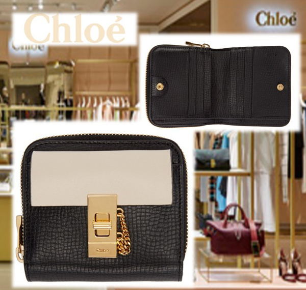 2016-17秋冬新作 クロエ財布スーパーコピー CHLOE☆Drew素敵な バイカラー折り畳み財布6112157