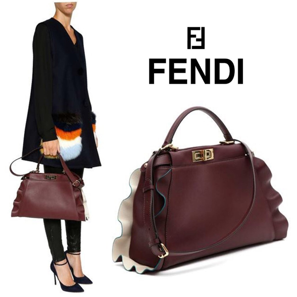 新作【フェンディ コピー FENDI】フリル Wave Regular Peekaboo Burgundy 8BN290I8MF06MQ