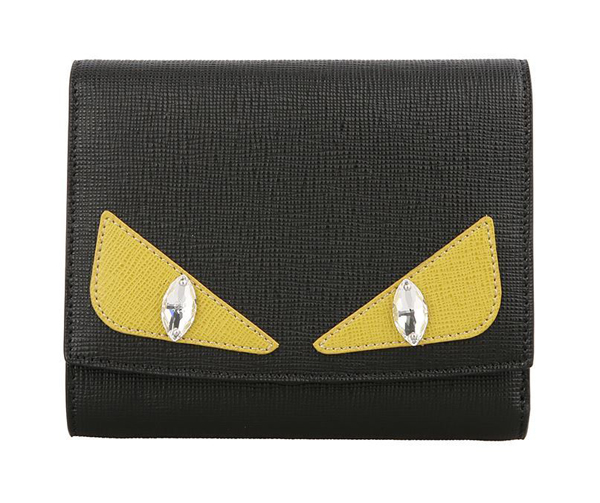 フェンディ コピー FENDI 16SS BAG BUGS 二つ折り財布 BLACK/YELLOW 8M 0358 5PTF 0768