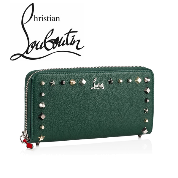 関税 送料無料★17W Christian Louboutin ◆グリーンウォレット 7092515