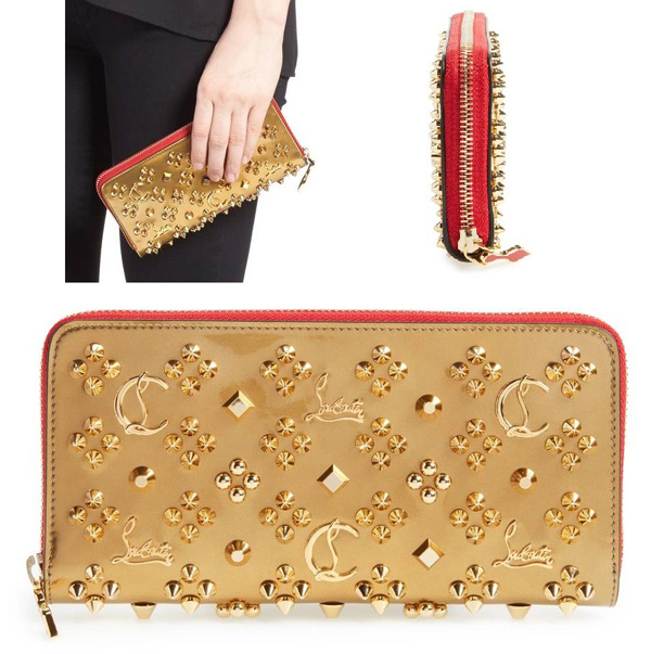 2019新作限定 CHRISTIAN LOUBOUTIN 財布 コピー Panettone Spiked Leather Wallet 長財布 1185038SV72