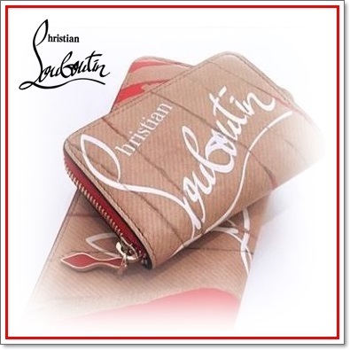 18AW新作☆ルブタン コピー Christian Louboutin☆クラフト&ロゴ  Panettone レッドミニ財布 8102606