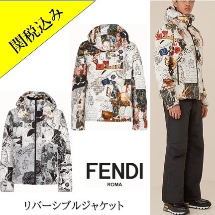 関税込 FENDI スーパーコピー テクニカル ファブリック ダウン ジャケット FAA582A9Q1F16TO