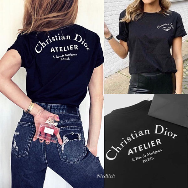 ☆ディオール Tシャツ偽物☆“Christian ディオール Atelier” ロゴ*Tシャツ Black 863J621I0533_C980