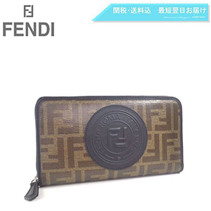 国内即発【FENDI】FFロゴ スタンプ ラウンド 長財布 7M0210 A5K4 F17PZ