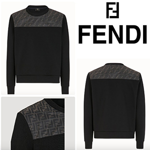 【FENDI】国内未入荷！ブラックコットンスエットシャツ100938