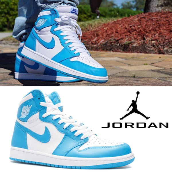 ナイキ エアージョーダン 水色スニーカー コピー  AIR JORDAN 1 RETRO HIGH OG UNC201017a02