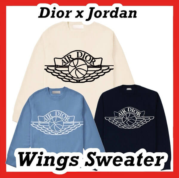 ディオール ナイキ コピー ディオール x  Air Jordan Wings Sweater NATURAL 201017a28