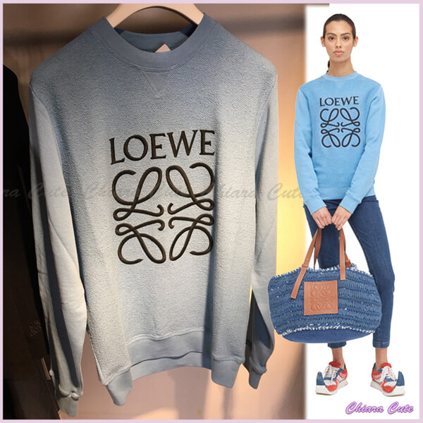 【18AW NEW】ロエベ ロエベ トレーナー 偽物_women/Anagram Sweatshirt スウェット/ブルーH616337W01232