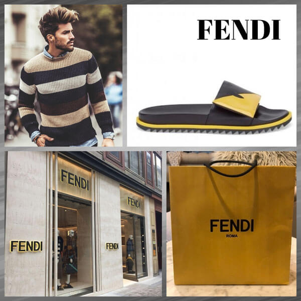 FENDI/フェンディ サンダル コピー#レザー フットベッド サンダル ブラックAADSF0QA3