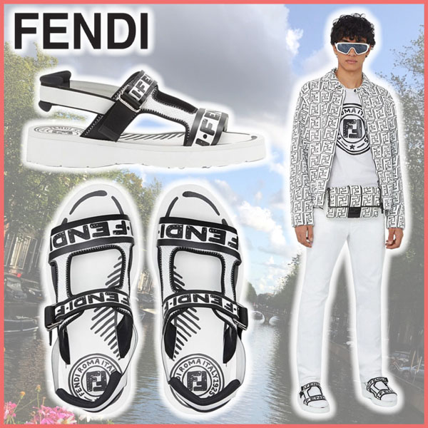 フェンディ サンダル コピー◇FENDI×Joshua Vides◆カリフォルニア スカイ レザーAADSF0QA5