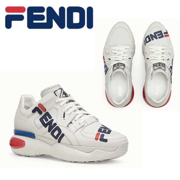 フェンディ スニーカー コピー FILA x Fendi Low-Top Sneakers White 7E1199A62EF15FK