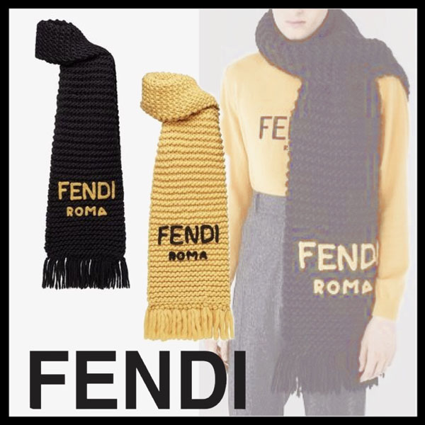 ◆FENDI◆ 偽物ウールニット マフラー FXS124ADS9F062J