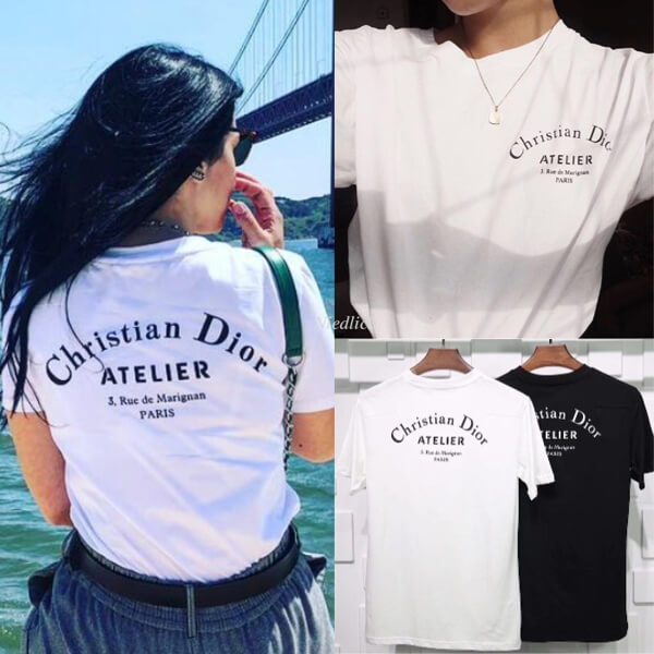 Christian ディオール Atelierディオール ロゴTシャツ コピー＊White 863J621I0533_C089