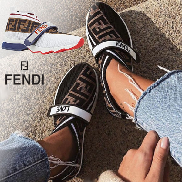 19AW FENDI フェンディ スニーカー コピー ロゴ入り「ロココ」ソックススニーカー2色 8E6701A5JFF14ZV