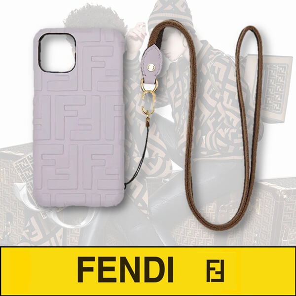 FENDI スーパーコピー☆ ペカン ショルダー iPhone 11 Pro ケース ライラックレザー カバー2011201234A7