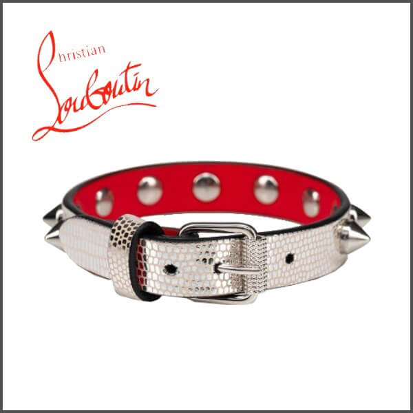 【ルブタン】コピー Bracelet Loubilink* カーフスキン シルバー 1215042J289