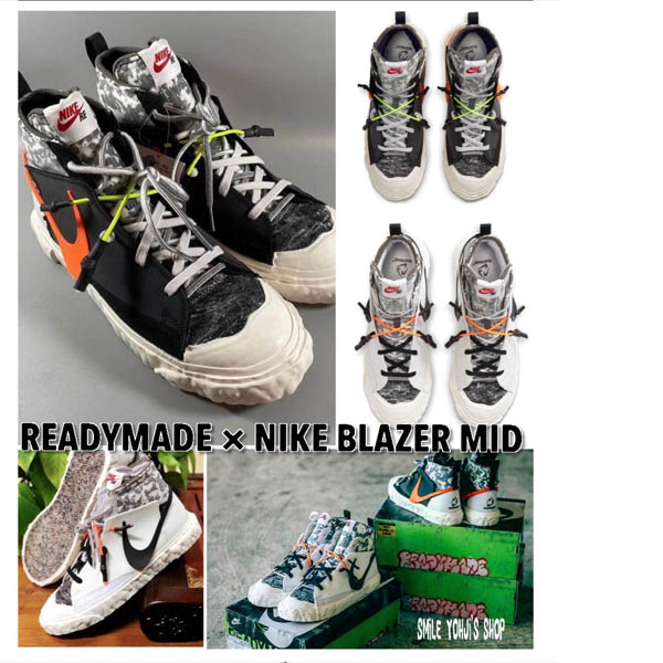 ★大人気★READYMADE × ナイキ 偽物 BLAZER MID Bkack & White 21031311