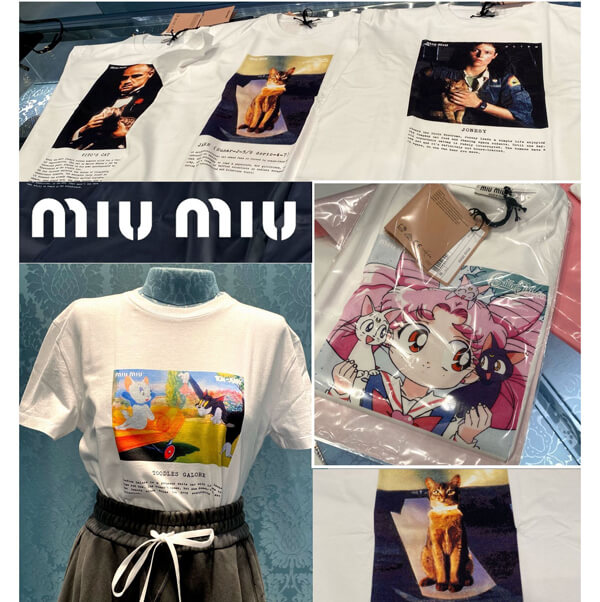 ☆特定店舗限定品☆【ミュウミュウ】偽物コラボ Tシャツ 猫& 映画/アニメ 21032601