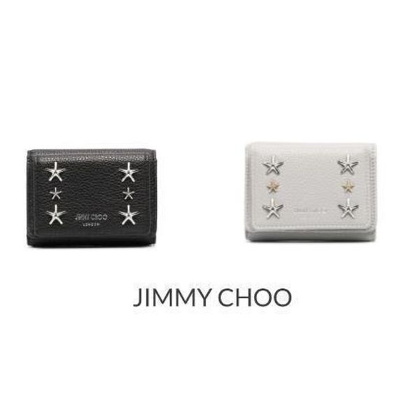 日本未入荷ジミーチュウ 三つ折り財布偽物 ブラック【Jimmy choo】21043002