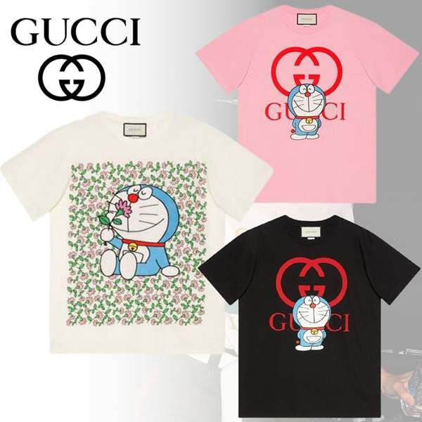 ☆新作☆ グッチ Tシャツ コピー DORAEMON x グッチ コットンTシャツ 615044 XJDIB 1152