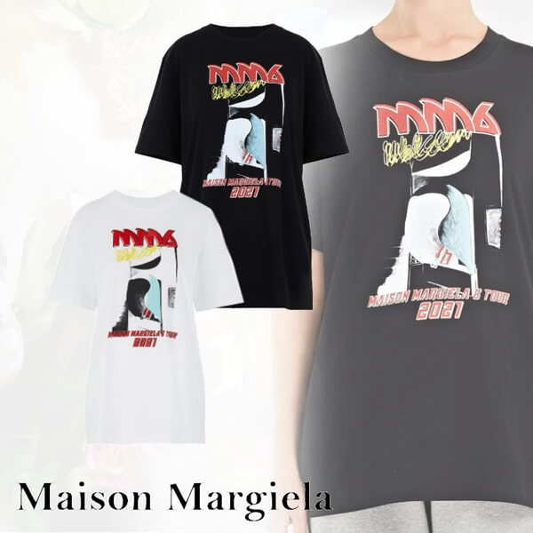 入手困難【マルジェラ Tシャツ 偽物】レトロなマルジェラ6ツアープリント Tシャツ S52GC0211S23955100